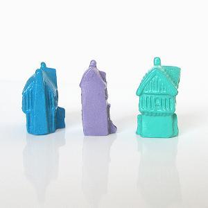 Set Of 3 Mini Pastel German And European House..
