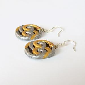 Auryn Earrings - Silver And Gold Snakes