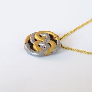 Mini Auryn Neverending Story Silver And Gold Snake..