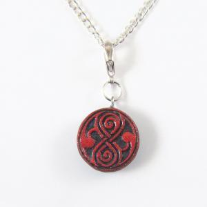 Red And Dark Grey Seal Of Rassilon Necklace From..