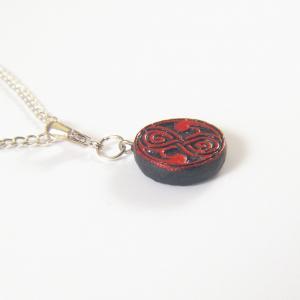 Red And Dark Grey Seal Of Rassilon Necklace From..