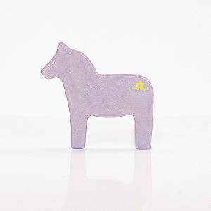 Lilac Dala Horse Figurine With Yellow Flowers
