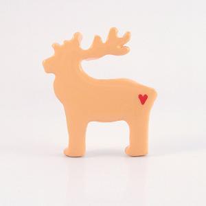 Light Orange Reindeer Figurine With Red Hearts