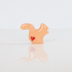 Light Orange Squirrel Figurine With Red Hearts