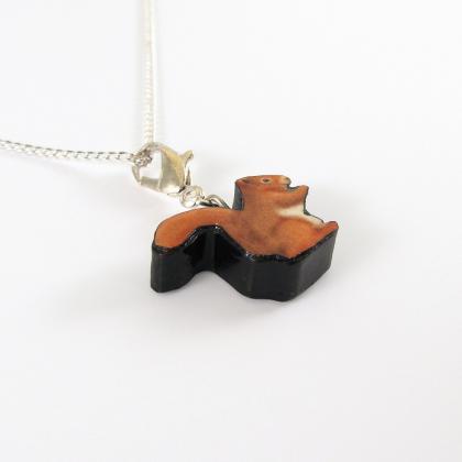 Red Squirrel Pendant And Necklace