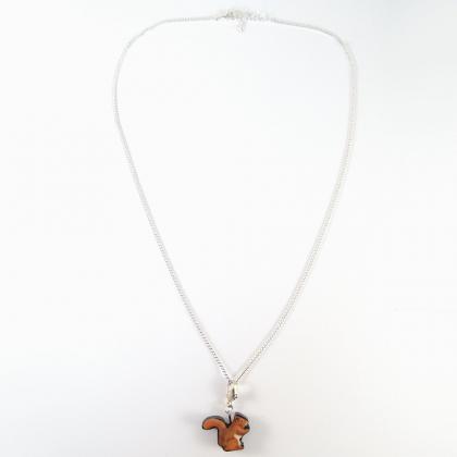 Red Squirrel Pendant And Necklace
