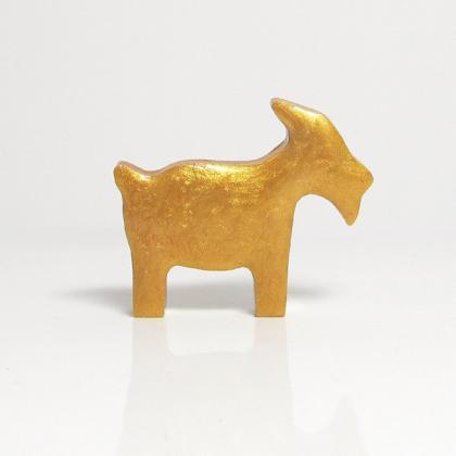 Antique Gold Goat Figurine