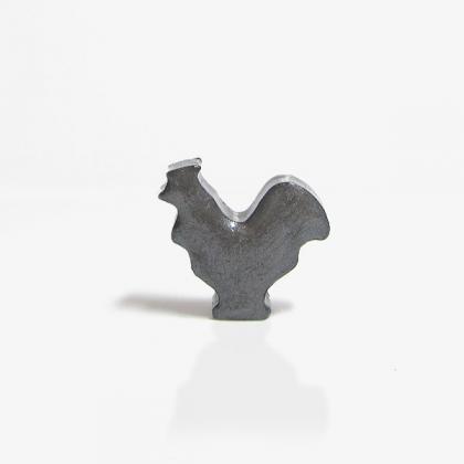 Antique Silver Rooster Figurine