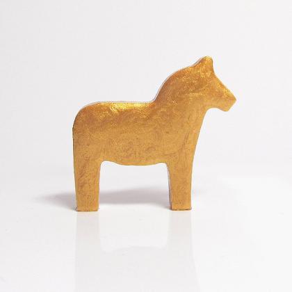 Antique Gold Dala Horse Figurine