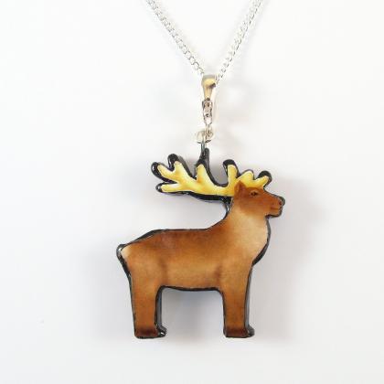 Reindeer Pendant And Necklace