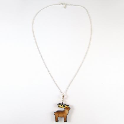 Reindeer Pendant And Necklace