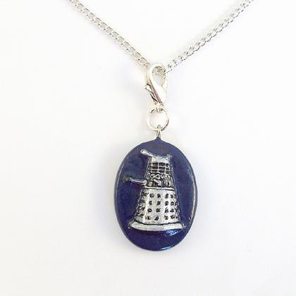 Dalek Doctor Who Villain Charm Pendant With Silver..