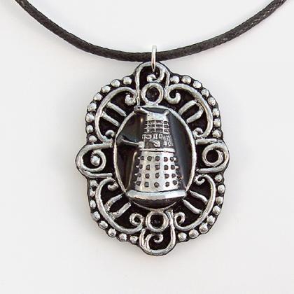 Dalek Doctor Who Villain Victorian Cameo Pendant..