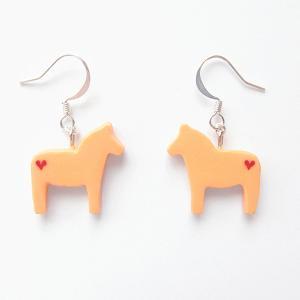 Clay Sculpted Orange Dala Horse Earrings With..
