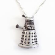 Silver Dalek Pendant and Necklace