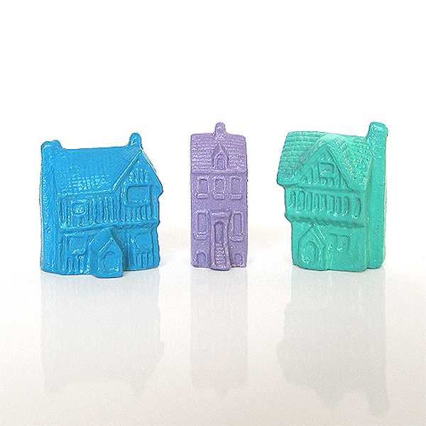 Set Of 3 Mini Pastel German And European House Collection