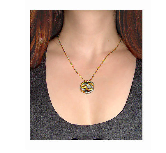 Mini Auryn Neverending Story Silver And Gold Snake Pendant And Gold Chain Necklace