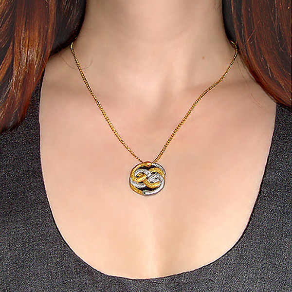 Mini Neverending Story Auryn Pendant And Gold Chain Necklace