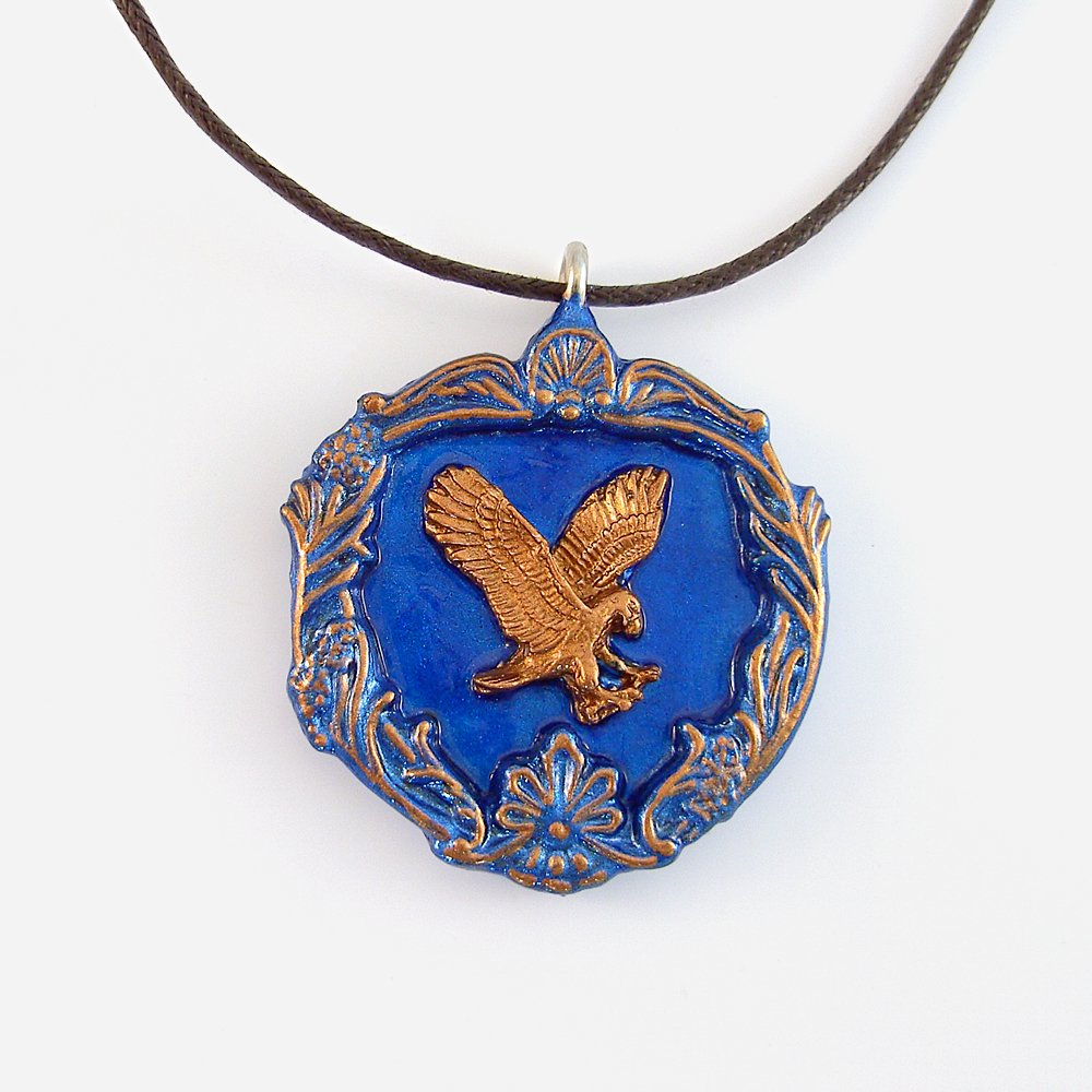 Ravenclaw House Crest Pendant And Brown Cord Necklace
